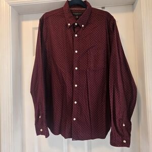 Aeropostale Men's Maroon Casual Button-Down Shirt